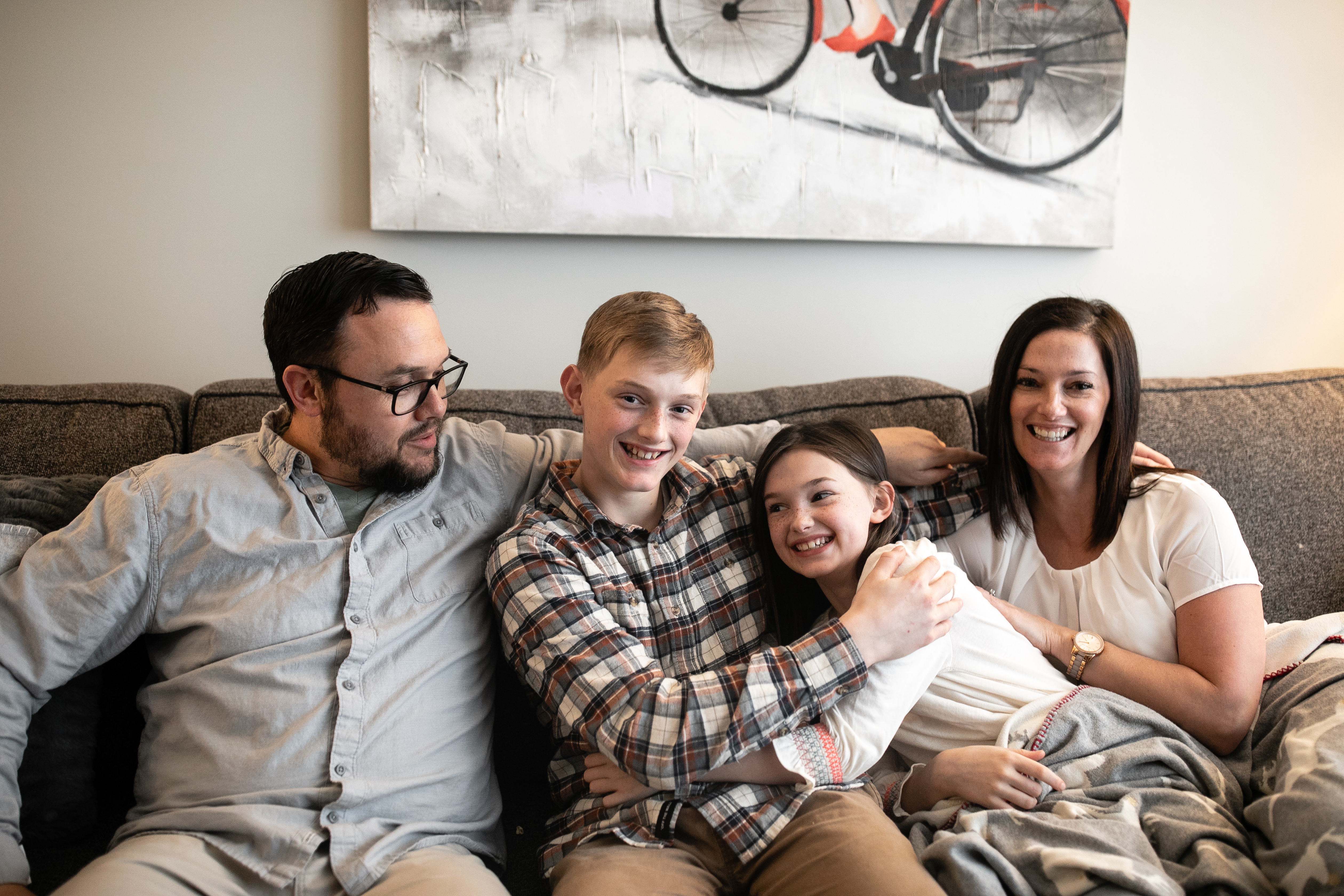 Family at home together