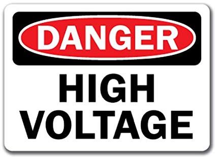 Danger high voltage sign