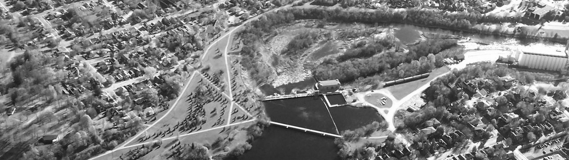 Aerial view of City of Peterborough around London Street