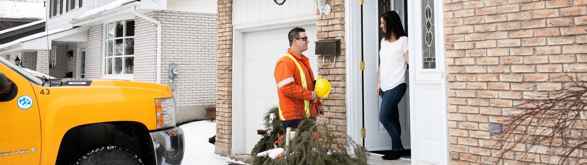 Worker at door