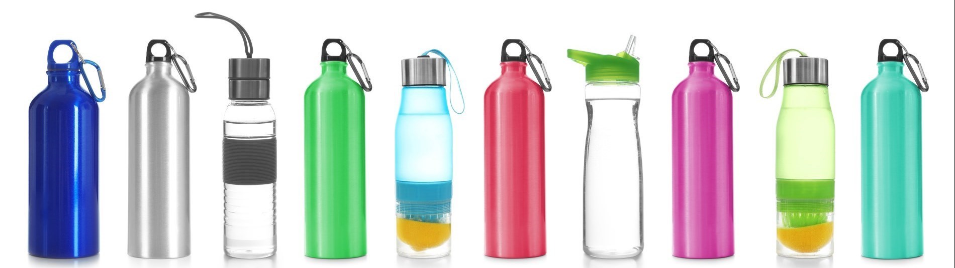 filling reusable water bottle